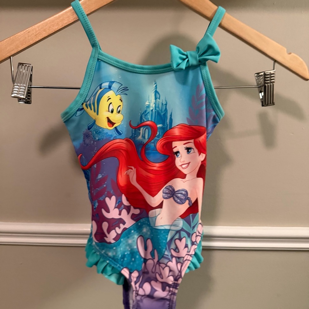 Disney Princess Ariel Little Mermaid Swimsuit 3T One Piece Girls
